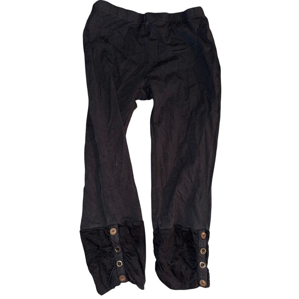 SOFT SURROUNDINGS BLACK COTTON CAPRI PANTS - MEDIUM
